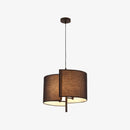 Suspension LED en tissu à abat-jour arrondi
