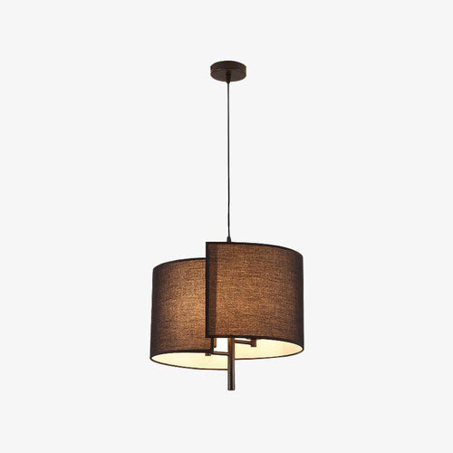 Suspension LED en tissu à abat-jour arrondi