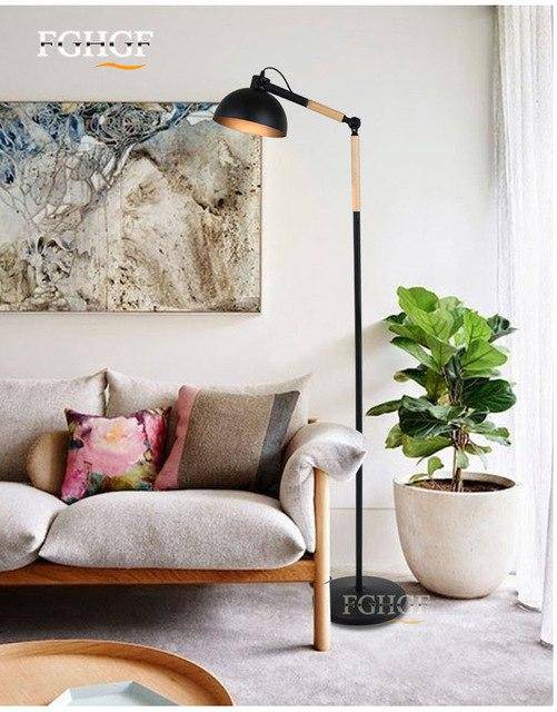 Lampadaire en bois et métal design ajustable Floor - vue 8 sur 8