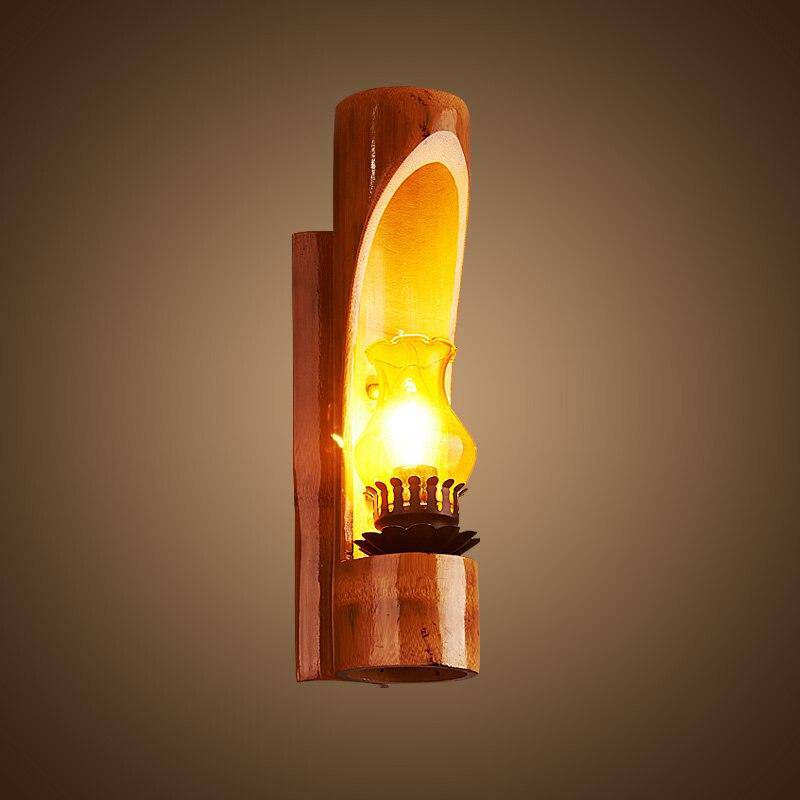 Applique rustique LED bambou cylindrique Loft - vue 5 sur 6