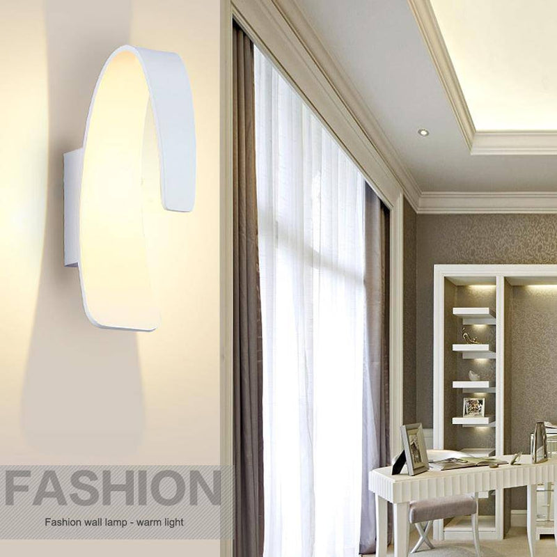 Applique design LED moderne arrondie blanche