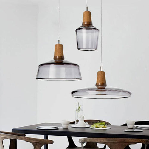 Suspension à LED en verre de différentes formes