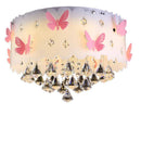 Plafonnier en cristal à LED avec papillons