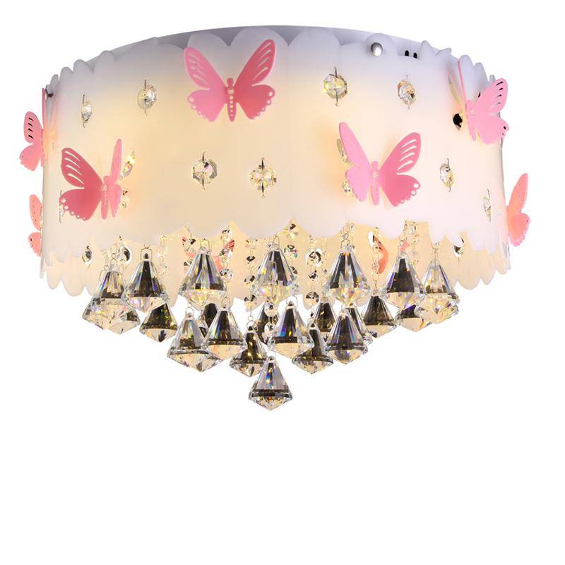 Plafonnier en cristal à LED avec papillons - vue 4 sur 4