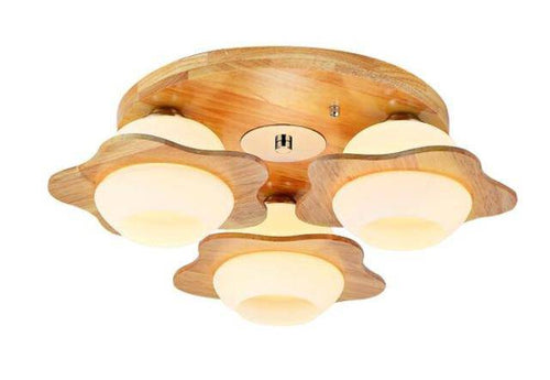 Plafonnier en bois avec fleurs Wooden