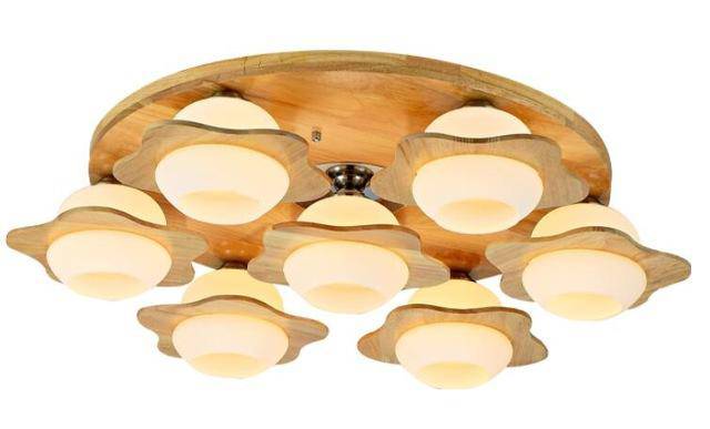 Plafonnier en bois avec fleurs Wooden