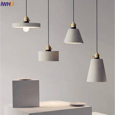 Suspension design LED en ciment de forme