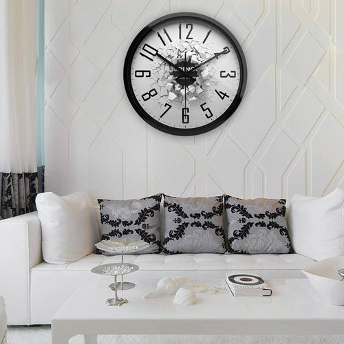 Horloge murale design style cassure 3D Effect