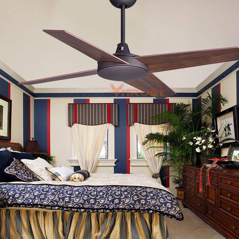 Ventilateur de plafond avec 4 pales en bois Wood - vue 3 sur 4