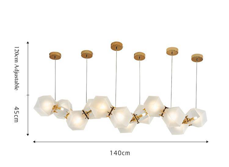 Lustre design moderne doré à LED Avize