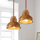 Moderne LED-Pendelleuchte aus Holz mit rundem Lampenschirm Craft