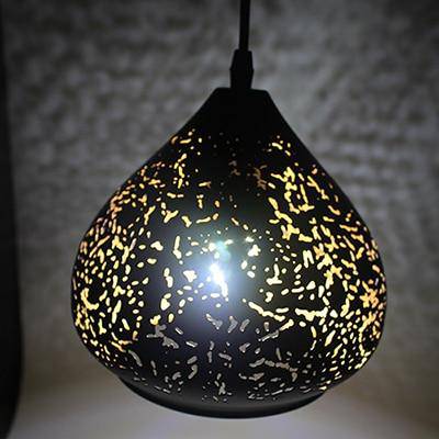 Suspension LED noir Etching - vue 3 sur 11