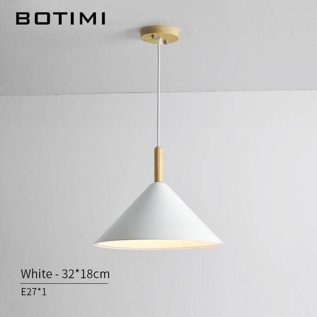 Suspension conique design LED en bois et métal de couleur Nordic - vue 8 sur 9