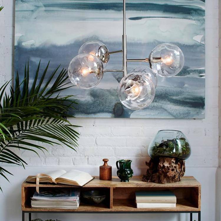 Lustre design avec bulles en verre et branches chromées Bubble - vue 4 sur 4