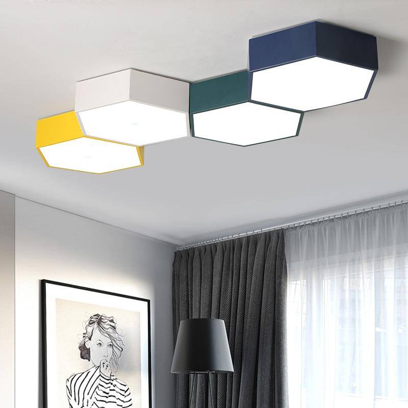 Plafonnier LED hexagonal de couleur Honeycomb