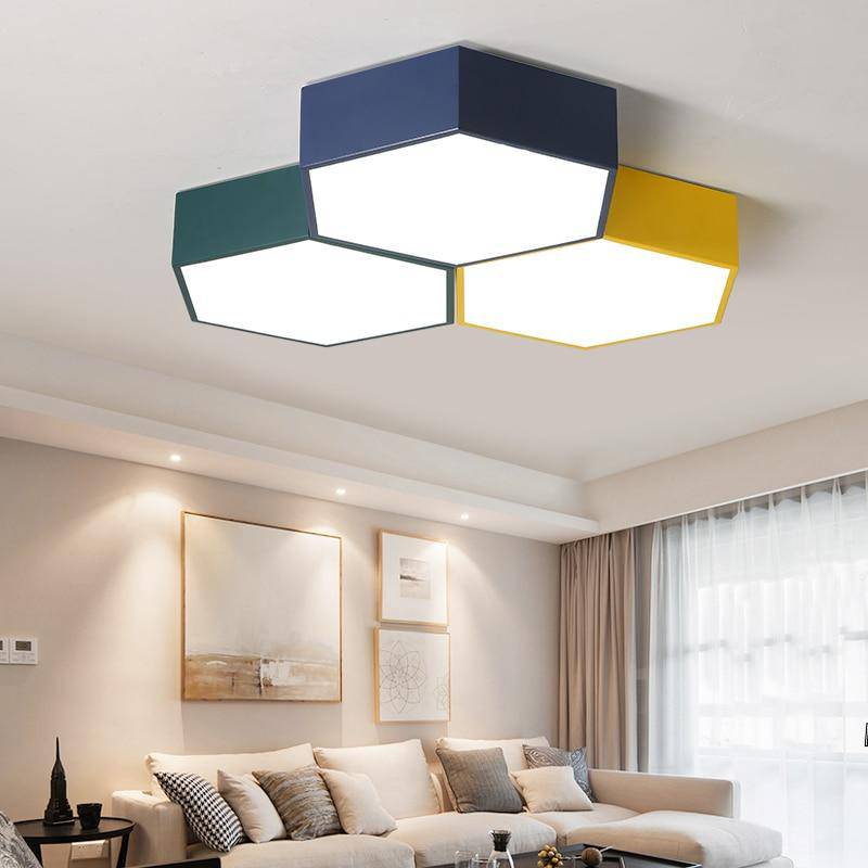 Plafonnier LED hexagonal de couleur Honeycomb - vue 4 sur 5