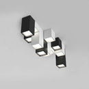 LED-Deckenleuchte geometrisches Design mit rechteckigen Röhren in Schwarz und Weiß