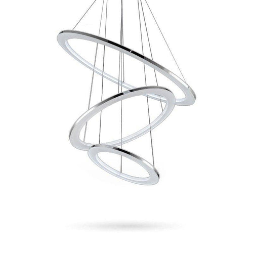 Lustre design avec plusieurs cercles chromés entrelacés Rings