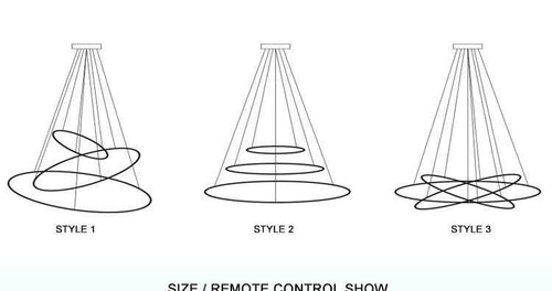 Lustre design avec plusieurs cercles chromés entrelacés Rings