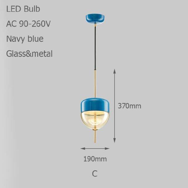 Suspension design LED à forme originale (bleue ou dorée) - vue 10 sur 10