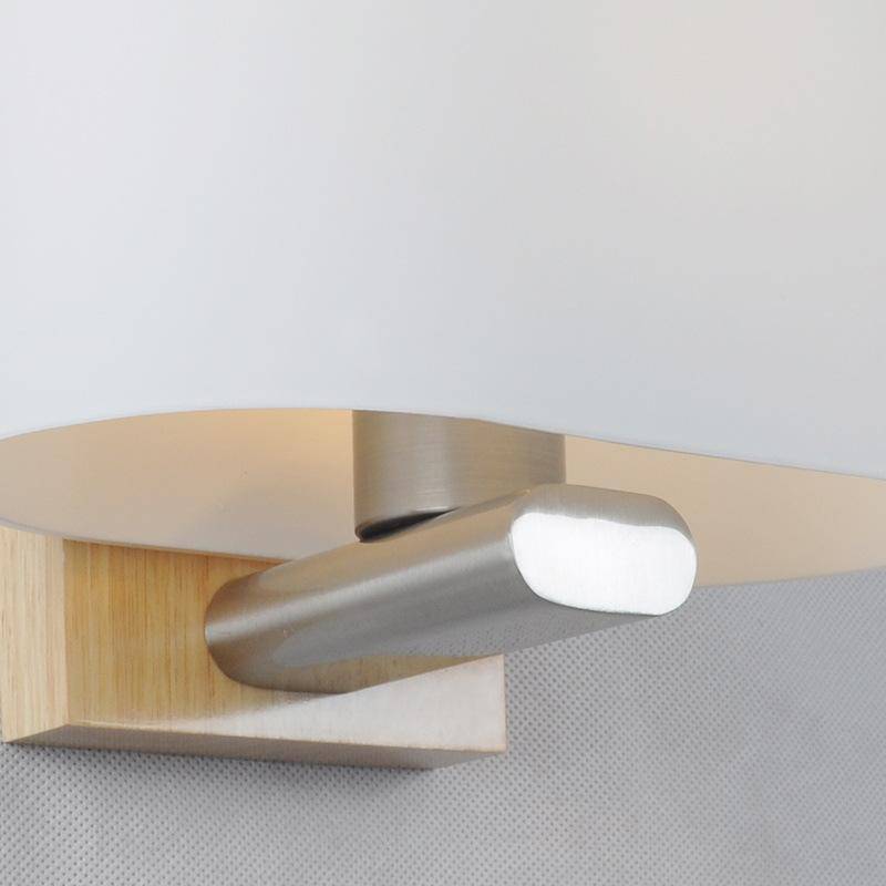 Applique murale LED en bois avec abat-jour arrondi