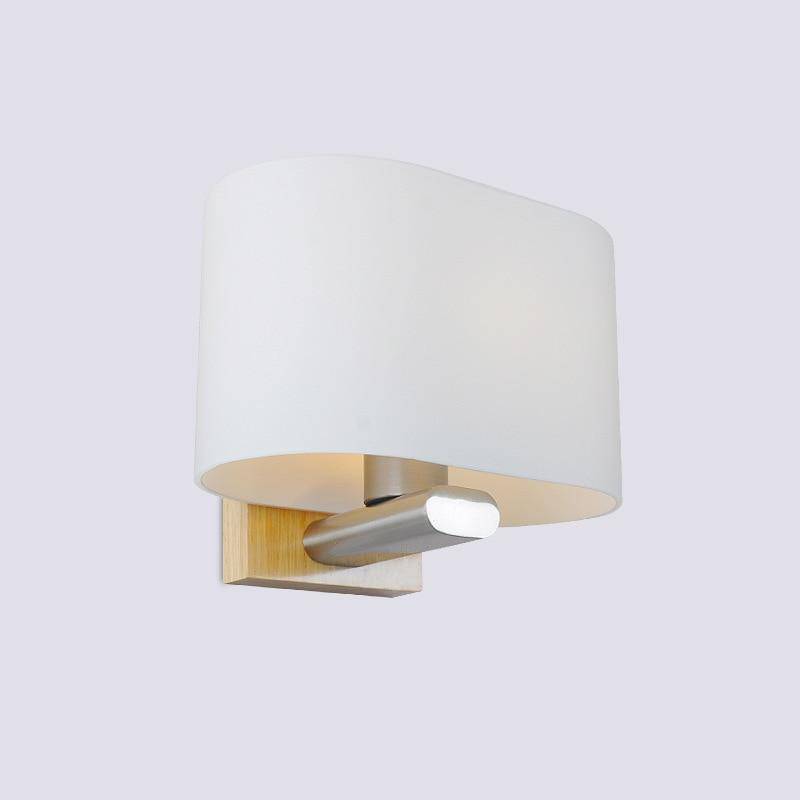 Applique murale LED en bois avec abat-jour arrondi - vue 4 sur 6