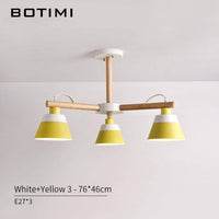 Lustre LED en bois acec abat-jour Nordic