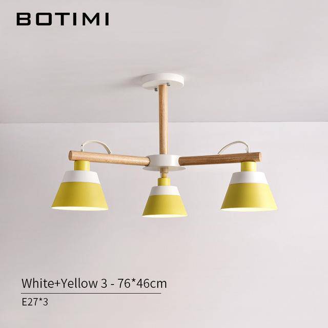 Lustre LED en bois acec abat-jour Nordic - vue 11 sur 12