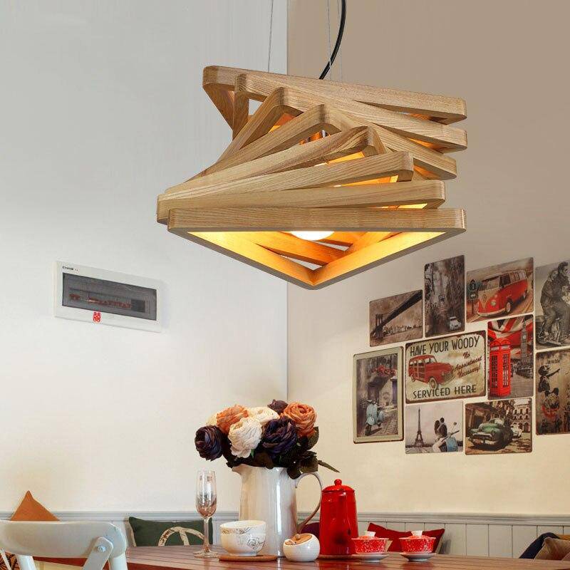 Lustre design triangles en bois Fruit - vue 3 sur 8