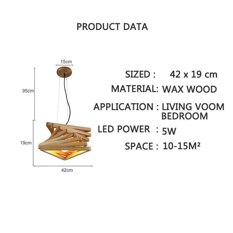 Lustre design triangles en bois Fruit - vue 5 sur 8