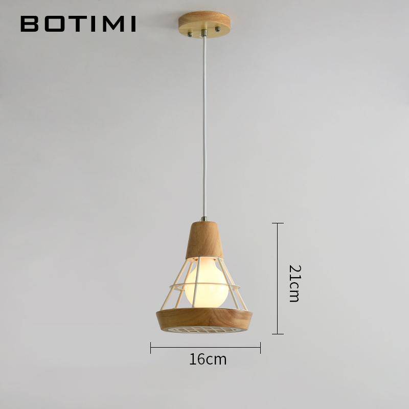 Suspension design LED en bois et cage métal (noir ou blanc) - vue 9 sur 10