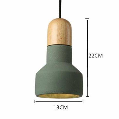Suspension design LED en ciment et bois Nordic - vue 6 sur 5
