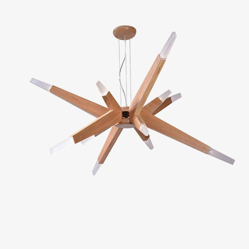 Lustre design à LED avec branches en bois Contemporary