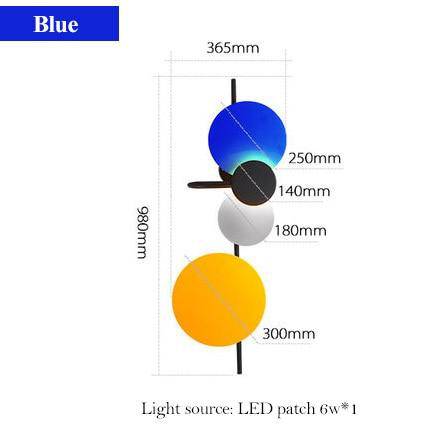 Design-Wandleuchte mit LED und farbigen Metallscheiben Lasha - vue 6 sur 9