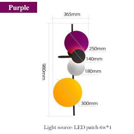 Design-Wandleuchte mit LED und farbigen Metallscheiben Lasha - vue 9 sur 9