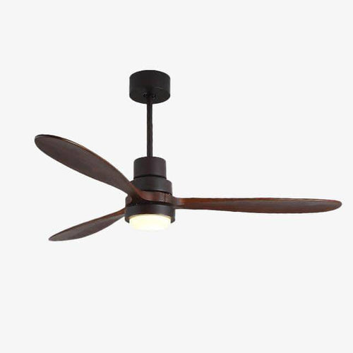 Ventilateur de plafond LED à pales rayés et base colorée