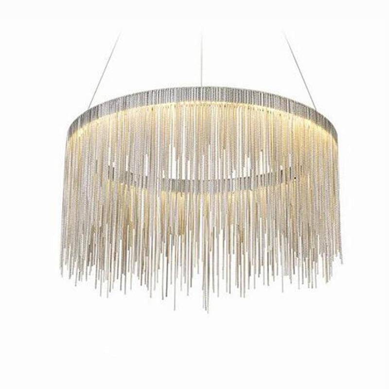 LED-Kronleuchter mit silbernem Ring und Metallkette Villa - vue 4 sur 4