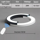Plafonnier design LED demis ronds noir et blanc