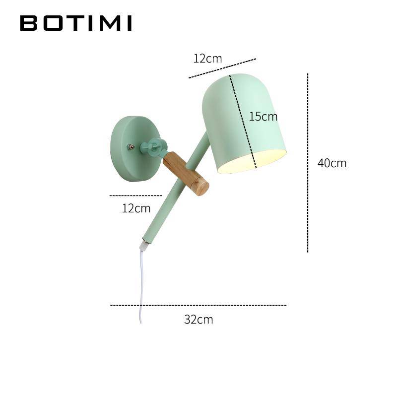 Applique LED design en bois et métal de couleur - vue 8 sur 9