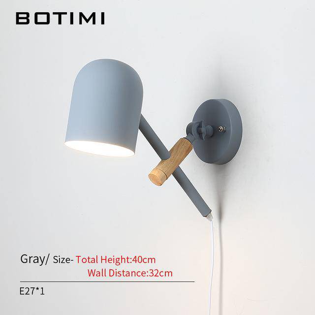 Applique LED design en bois et métal de couleur