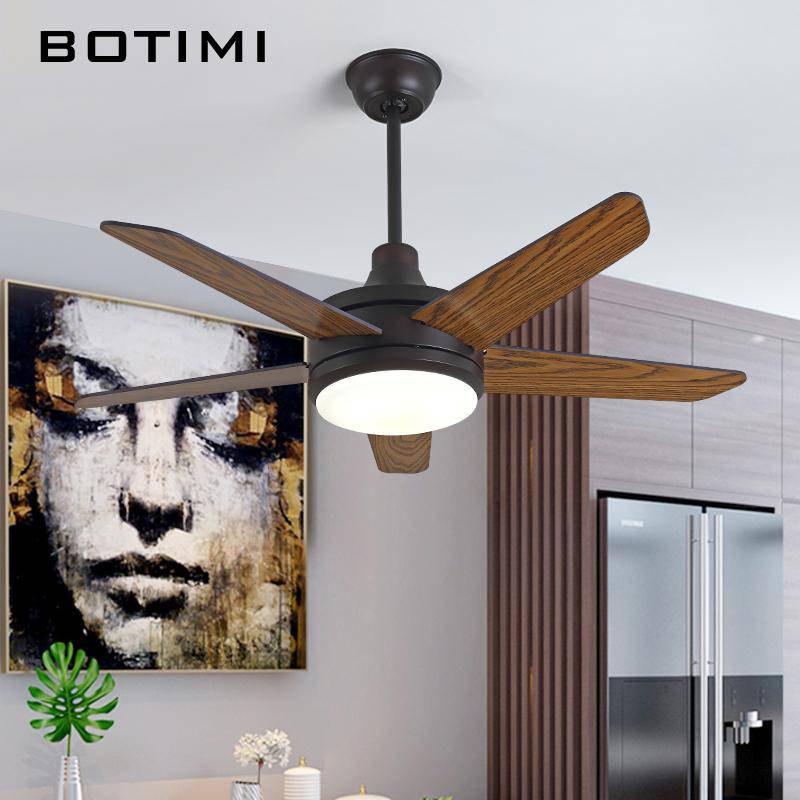 Ventilateur de plafond à LED avec pales en bois Botimi
