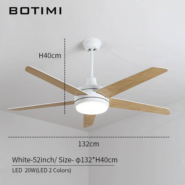 Ventilateur de plafond à LED avec pales en bois Botimi