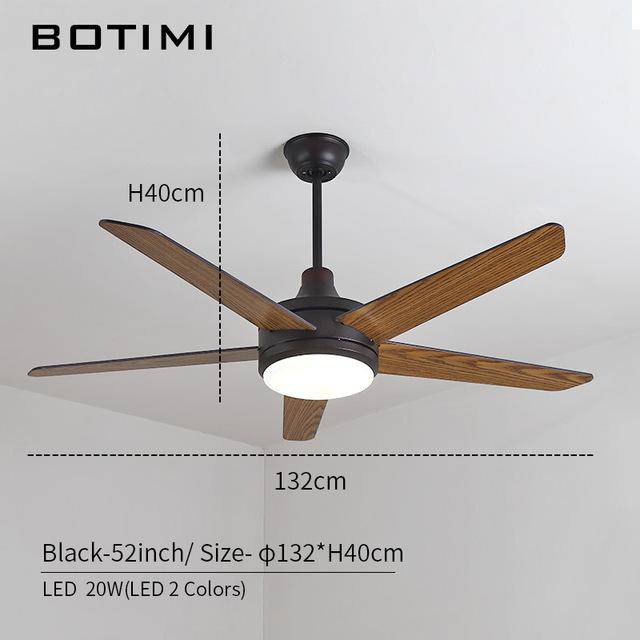 Ventilateur de plafond à LED avec pales en bois Botimi