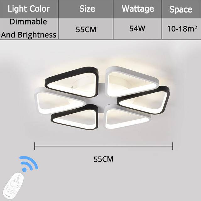 Plafonnier ou applique design LED à triangles noirs et blancs - vue 7 sur 7