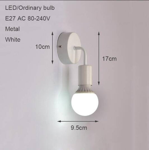Applique murale LED ampoule tombante (noir ou blanc)