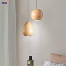 Suspension LED design boule en bois vintage