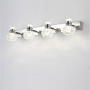 Applique murale LED chromée avec plusieurs lampes en cristal
