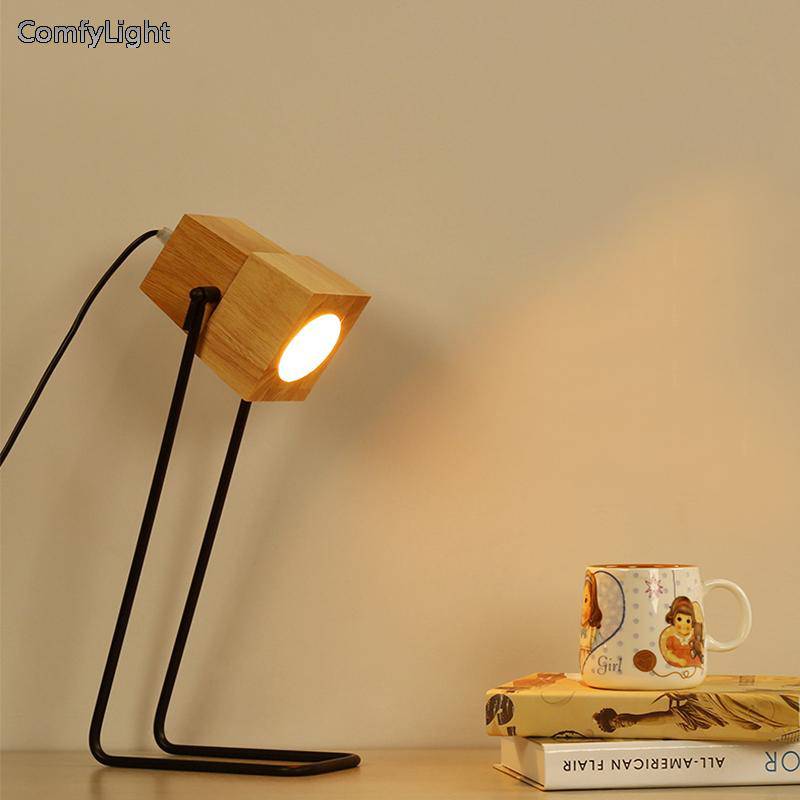 Lampe de bureau ou de chevet en bois ajustable Wood - vue 3 sur 5