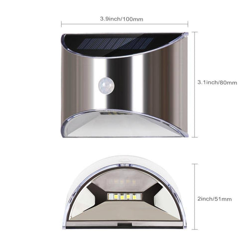 Applique extérieur solaire à LED chromée arrondie (lot de 2)