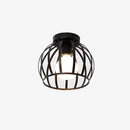 Plafonnier ou applique LED cage ronde noire (plusieurs formes)